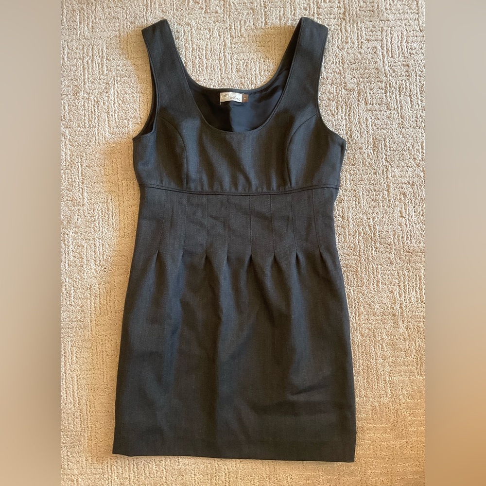 ✨Aritzia Wilfred Gray Tweed 100%Wool Sleeveless Dress Lined 8 Minimalist Office